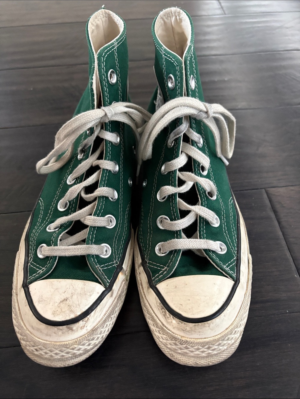 Converse High Top Sneakers Green and White
